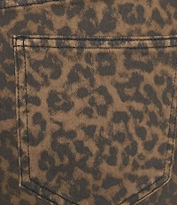 Gianni Bini Ruby Leopard Print Denim Mini Skirt