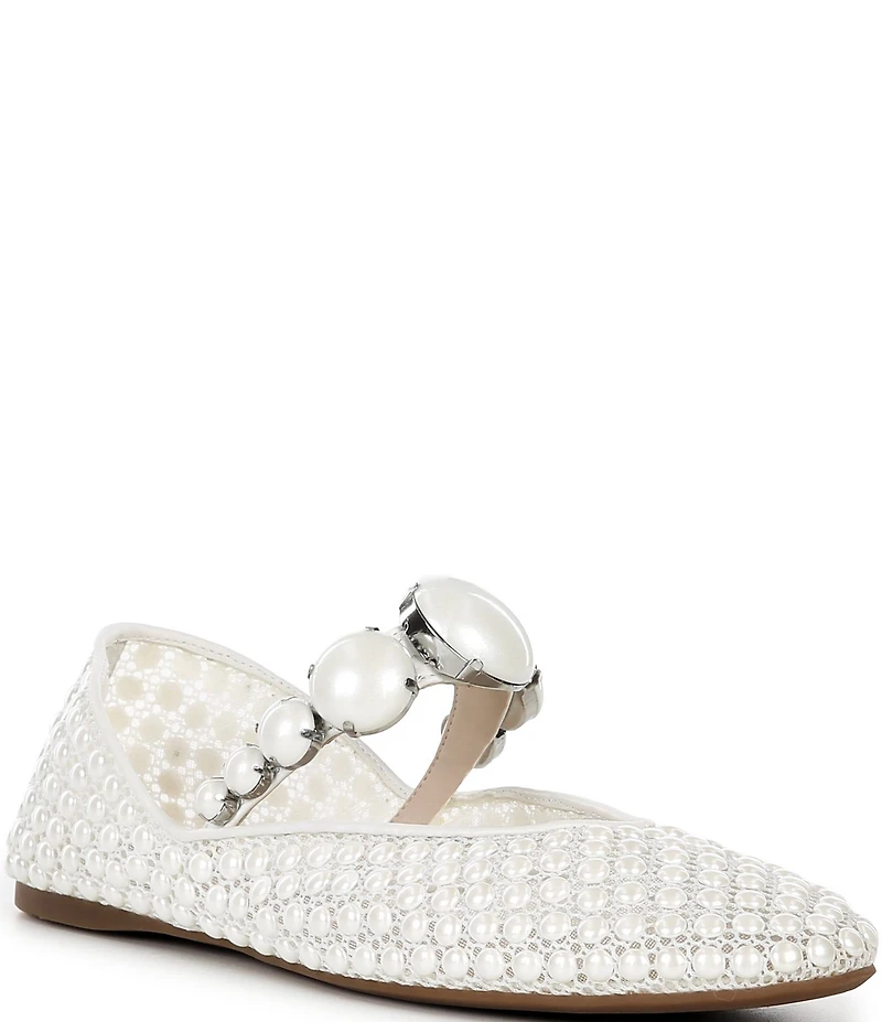 Gianni Bini Ryleah Pearl Ornamented Mary Jane Dress Flats