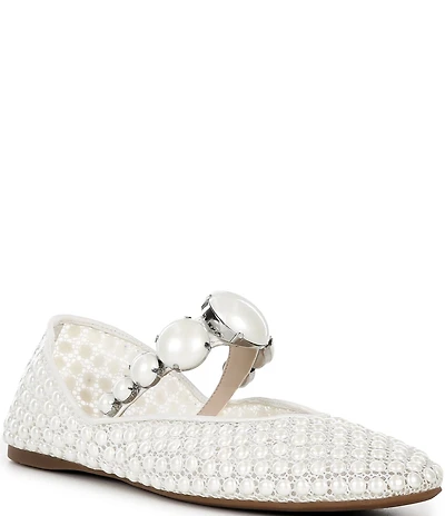 Gianni Bini Ryleah Pearl Ornamented Mary Jane Dress Flats