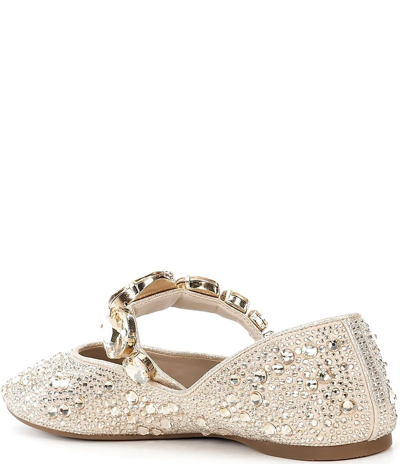 Gianni Bini Ryleah Rhinestone and Jewel Ornamented Mary Jane Strap Dress Flats