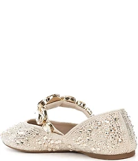 Gianni Bini Ryleah Rhinestone and Jewel Ornamented Mary Jane Strap Dress Flats