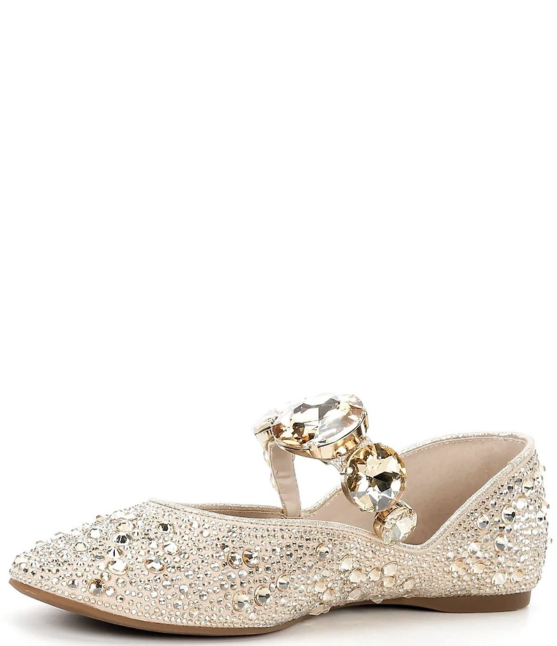 Gianni Bini Ryleah Rhinestone and Jewel Ornamented Mary Jane Strap Dress Flats