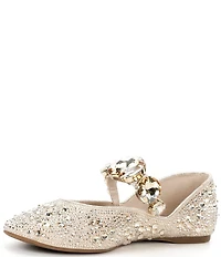 Gianni Bini Ryleah Rhinestone and Jewel Ornamented Mary Jane Strap Dress Flats