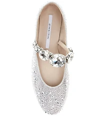 Gianni Bini Ryleah Rhinestone and Jewel Ornamented Mary Jane Strap Dress Flats