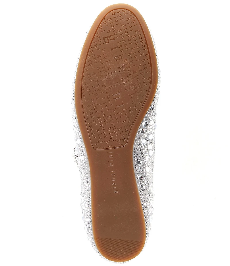 Gianni Bini Ryleah Rhinestone and Jewel Ornamented Mary Jane Strap Dress Flats