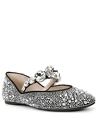 Gianni Bini Ryleah Rhinestone and Jewel Ornamented Mary Jane Strap Dress Flats