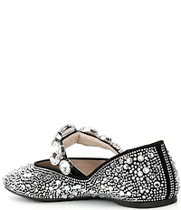 Gianni Bini Ryleah Rhinestone and Jewel Ornamented Mary Jane Strap Dress Flats