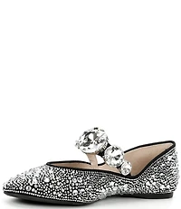 Gianni Bini Ryleah Rhinestone and Jewel Ornamented Mary Jane Strap Dress Flats