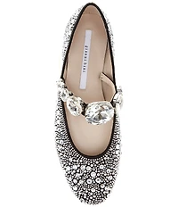 Gianni Bini Ryleah Rhinestone and Jewel Ornamented Mary Jane Strap Dress Flats