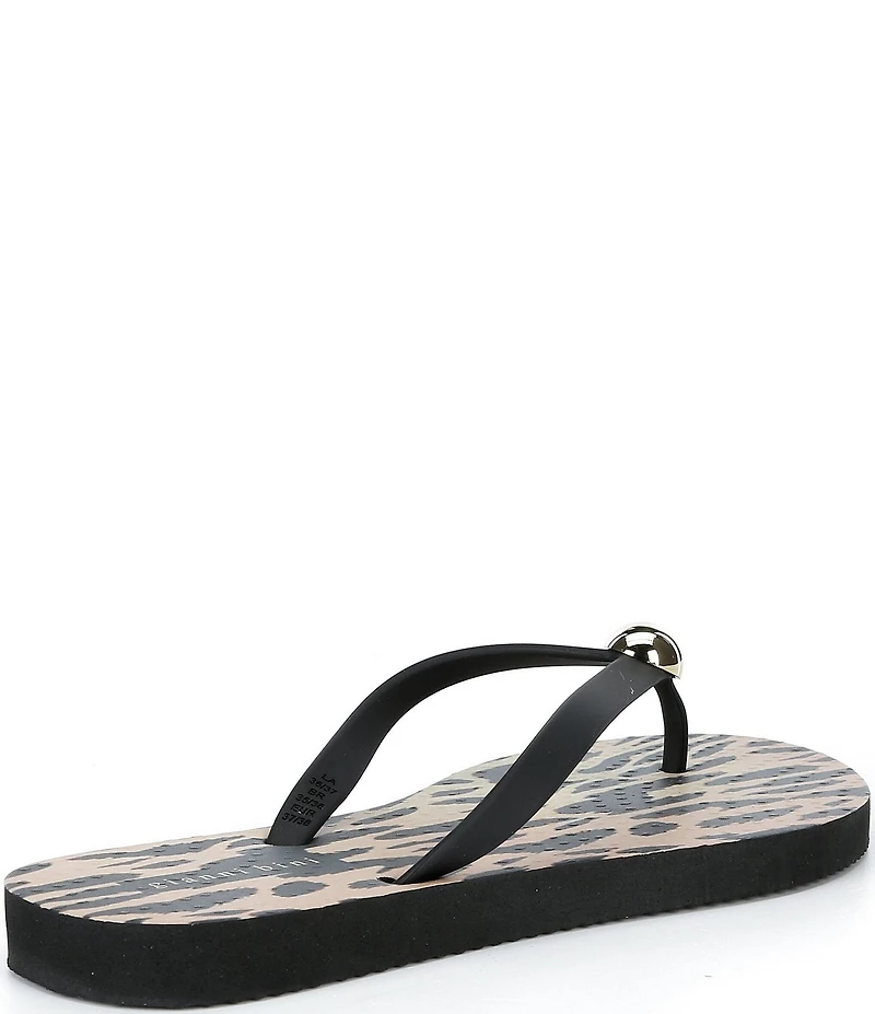 Gianni Bini Sachi Leopard Print Ornament Flip Flops