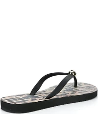 Gianni Bini Sachi Leopard Print Ornament Flip Flops