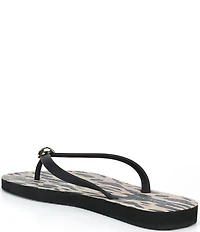 Gianni Bini Sachi Leopard Print Ornament Flip Flops