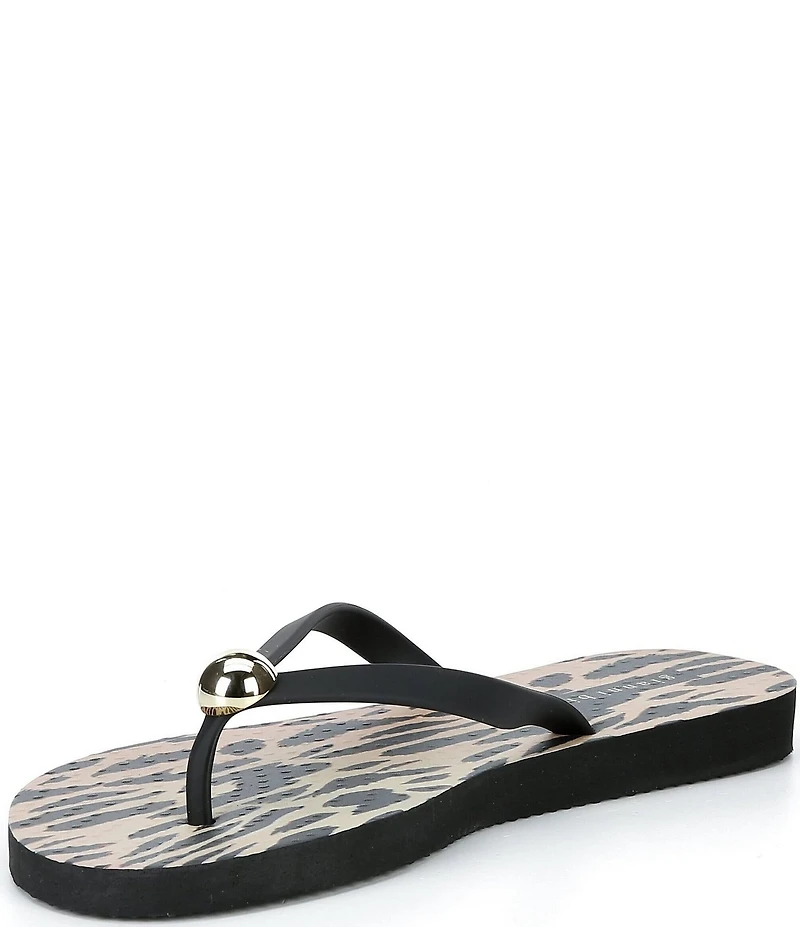 Gianni Bini Sachi Leopard Print Ornament Flip Flops