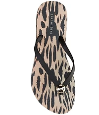 Gianni Bini Sachi Leopard Print Ornament Flip Flops