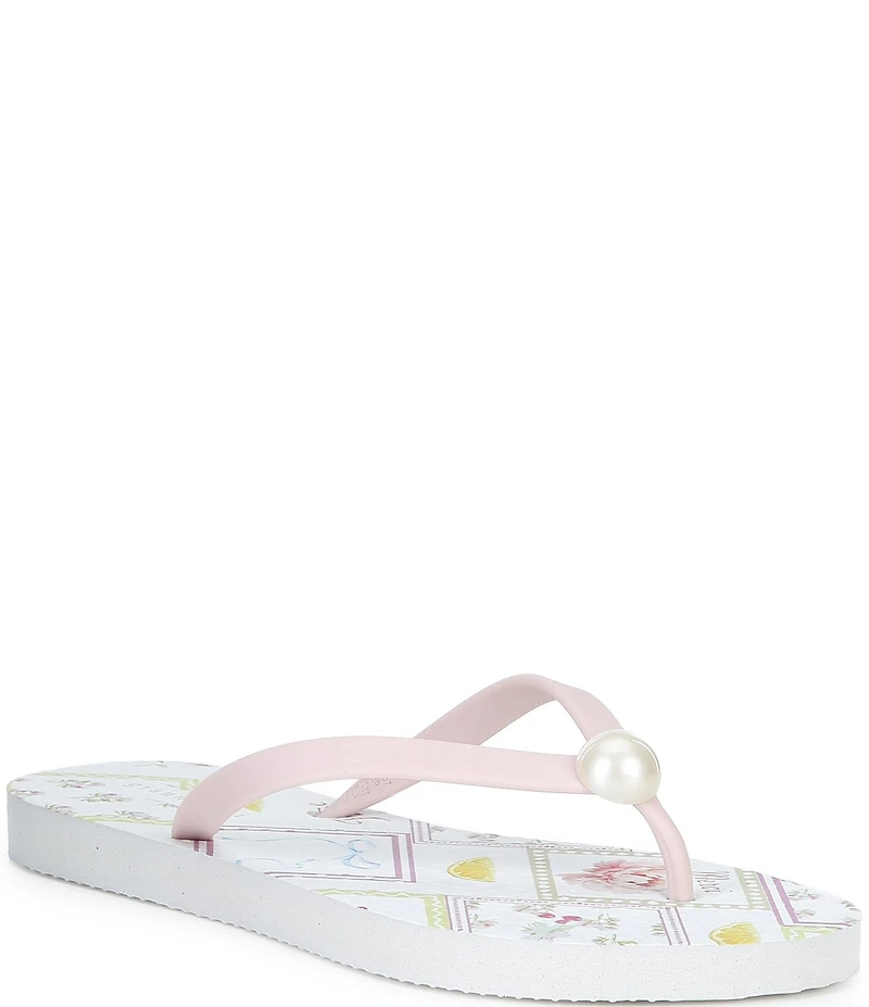 Gianni Bini Sachi Postcard Print Ornament Flip Flops