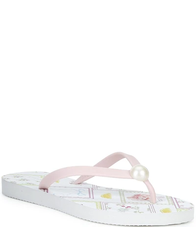 Gianni Bini Sachi Postcard Print Ornament Flip Flops