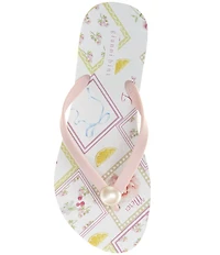 Gianni Bini Sachi Postcard Print Ornament Flip Flops