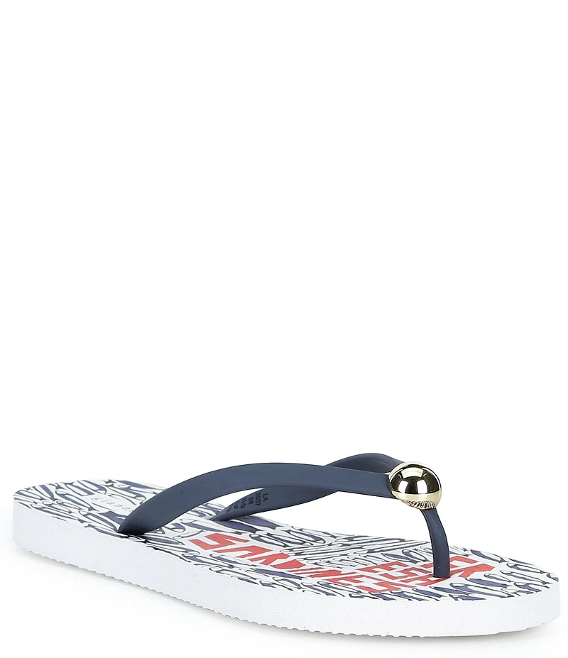 Gianni Bini Sachi Sardine Print Ornament Flip Flops