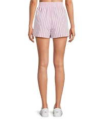 Gianni Bini Sam Woven Stripe Flat Front Coordinating Drawstring Short