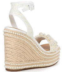 Gianni Bini Savanna Pearl Ornamented Platform Wedge Sandals
