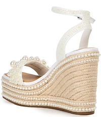 Gianni Bini Savanna Pearl Ornamented Platform Wedge Sandals