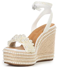Gianni Bini Savanna Pearl Ornamented Platform Wedge Sandals