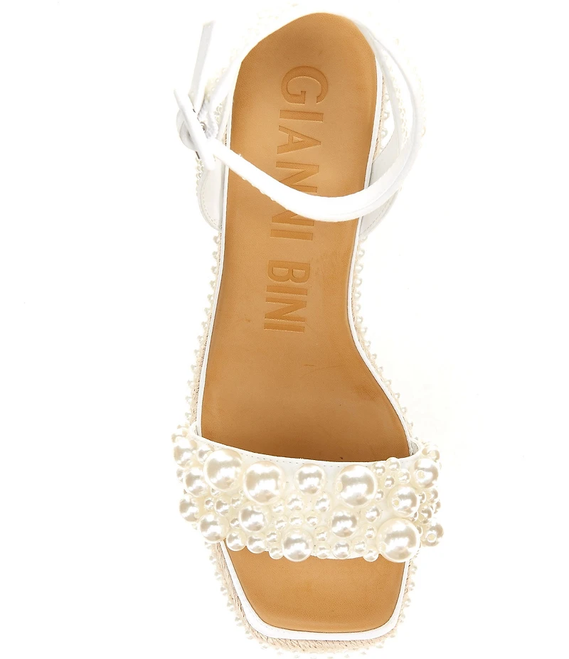 Gianni Bini Savanna Pearl Ornamented Platform Wedge Sandals