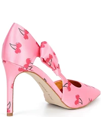 Gianni Bini Sawyer Cherry Satin Bow Pointed Toe Pumps