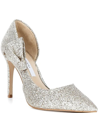 Gianni Bini Sawyer Glitter Bow Pointed Toe Pumps