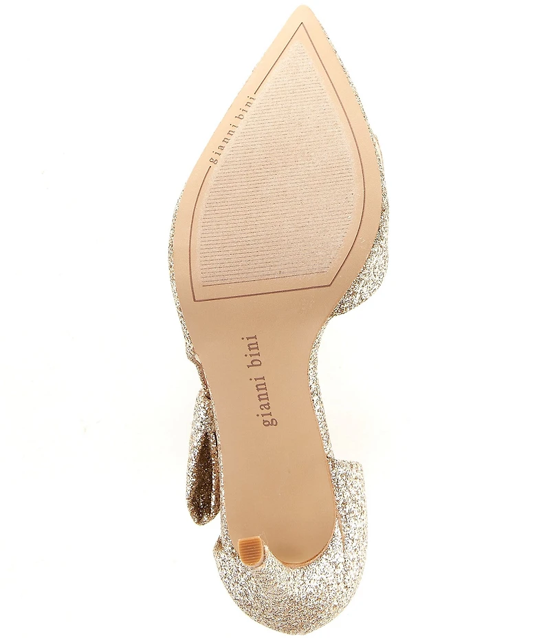 Gianni Bini Sawyer Glitter Bow Pointed Toe Pumps
