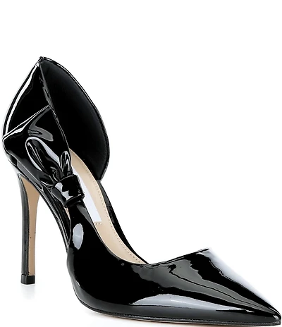 Gianni Bini Sawyer Patent Bow Pointed Toe Pumps