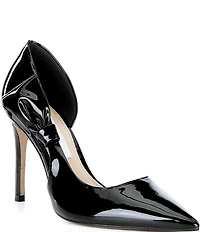 Gianni Bini Sawyer Patent Bow Pointed Toe Pumps