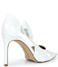 Gianni Bini Sawyer Patent Bow Pointed Toe Pumps