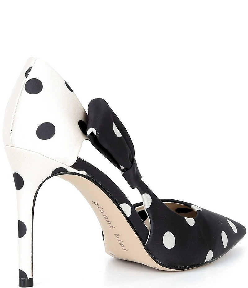 Gianni Bini Sawyer Polka Dot Satin Bow Pointed Toe Pumps
