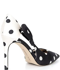 Gianni Bini Sawyer Polka Dot Satin Bow Pointed Toe Pumps