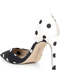 Gianni Bini Sawyer Polka Dot Satin Bow Pointed Toe Pumps