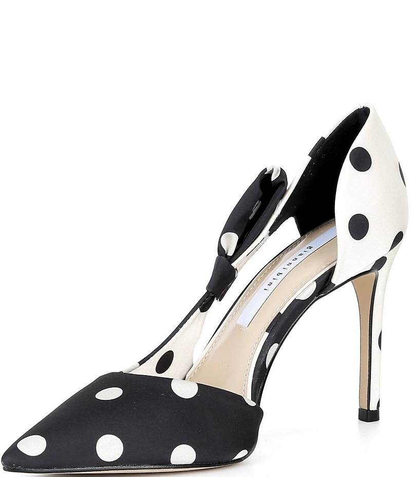 Gianni Bini Sawyer Polka Dot Satin Bow Pointed Toe Pumps