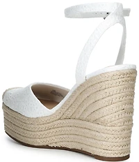 Gianni Bini Scottie Eyelet Jute Platform Espadrille Wedges