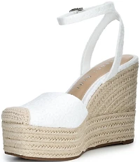 Gianni Bini Scottie Eyelet Jute Platform Espadrille Wedges