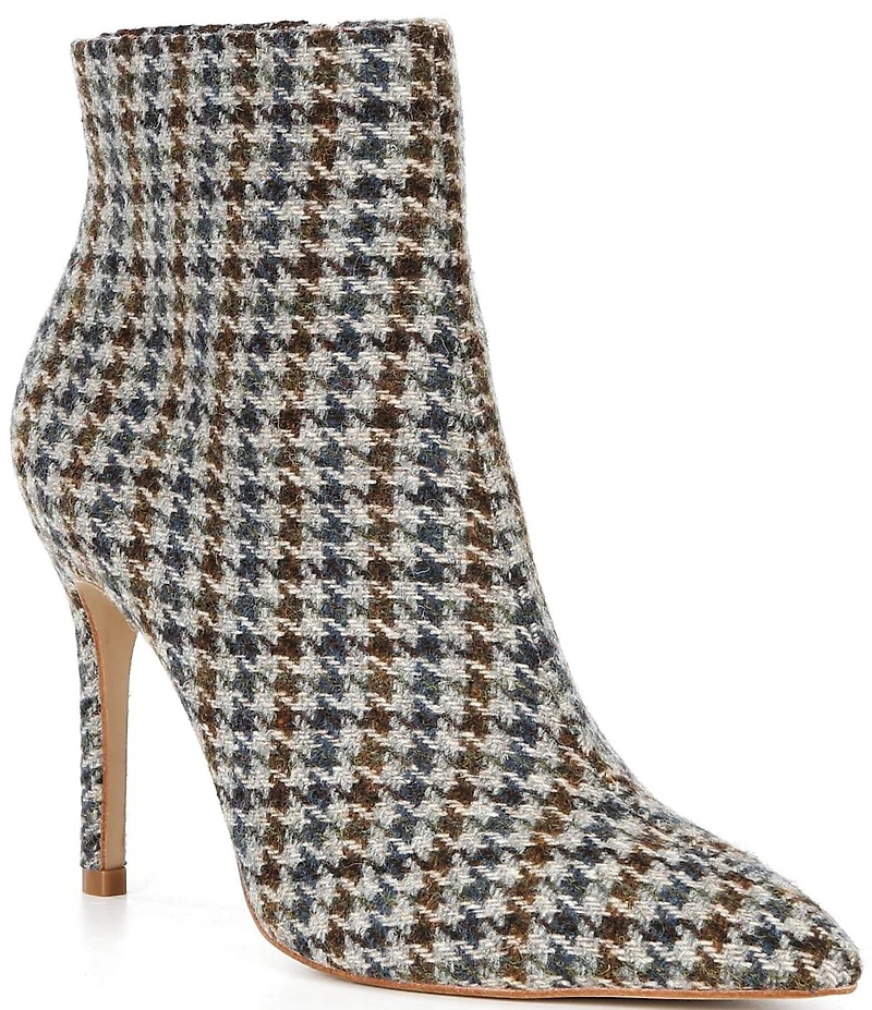 Gianni Bini Sergey Menswear Tweed Houndstooth Stiletto Booties