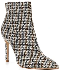 Gianni Bini Sergey Menswear Tweed Houndstooth Stiletto Booties