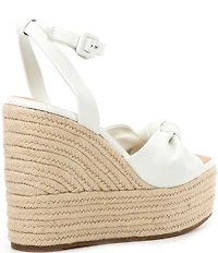 Gianni Bini Shanessa Knot Leather Jute Platform Wedge Sandals