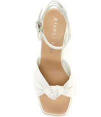 Gianni Bini Shanessa Knot Leather Jute Platform Wedge Sandals
