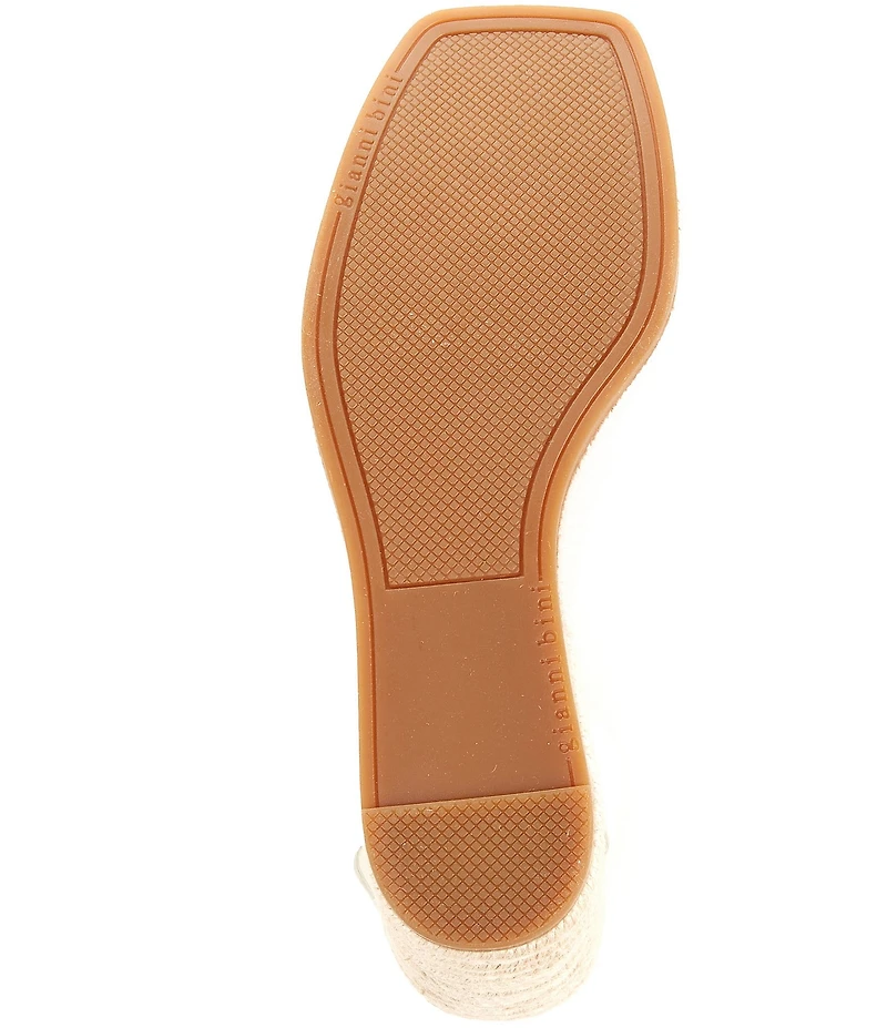 Gianni Bini Shanessa Knot Leather Jute Platform Wedge Sandals