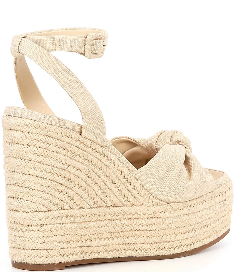 Gianni Bini Shanessa Linen Knot Jute Platform Wedge Sandals