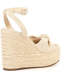 Gianni Bini Shanessa Linen Knot Jute Platform Wedge Sandals