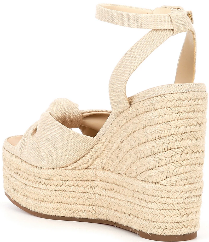 Gianni Bini Shanessa Linen Knot Jute Platform Wedge Sandals