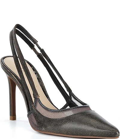 Gianni Bini Shara Distressed Leather Slingback Pumps