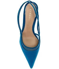 Gianni Bini Shara Suede Nubuck Mesh Trim Slingback Pumps