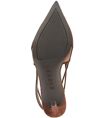 Gianni Bini Shara Suede Nubuck Mesh Trim Slingback Pumps